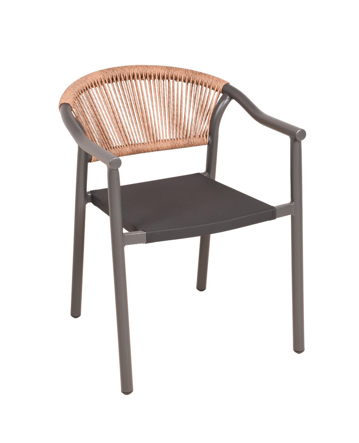 GARTENSTUHL-SET STAPELSTUHL NOVARA, 2ER SET - Anthrazit/Schwarz, MODERN, Kunststoff/Metall (57/75/60,5cm) - Gardenson
