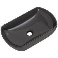 Aufsatzwaschbecken New York Grau Keramik ca. 50x13x32 cm - Grau, MODERN, Keramik (50/12,5/31,5cm) - MID.YOU