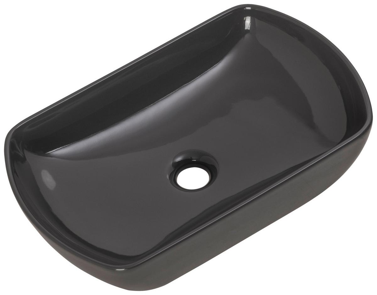 Aufsatzwaschbecken New York Grau Keramik ca. 50x13x32 cm - Grau, MODERN, Keramik (50/12,5/31,5cm) - MID.YOU