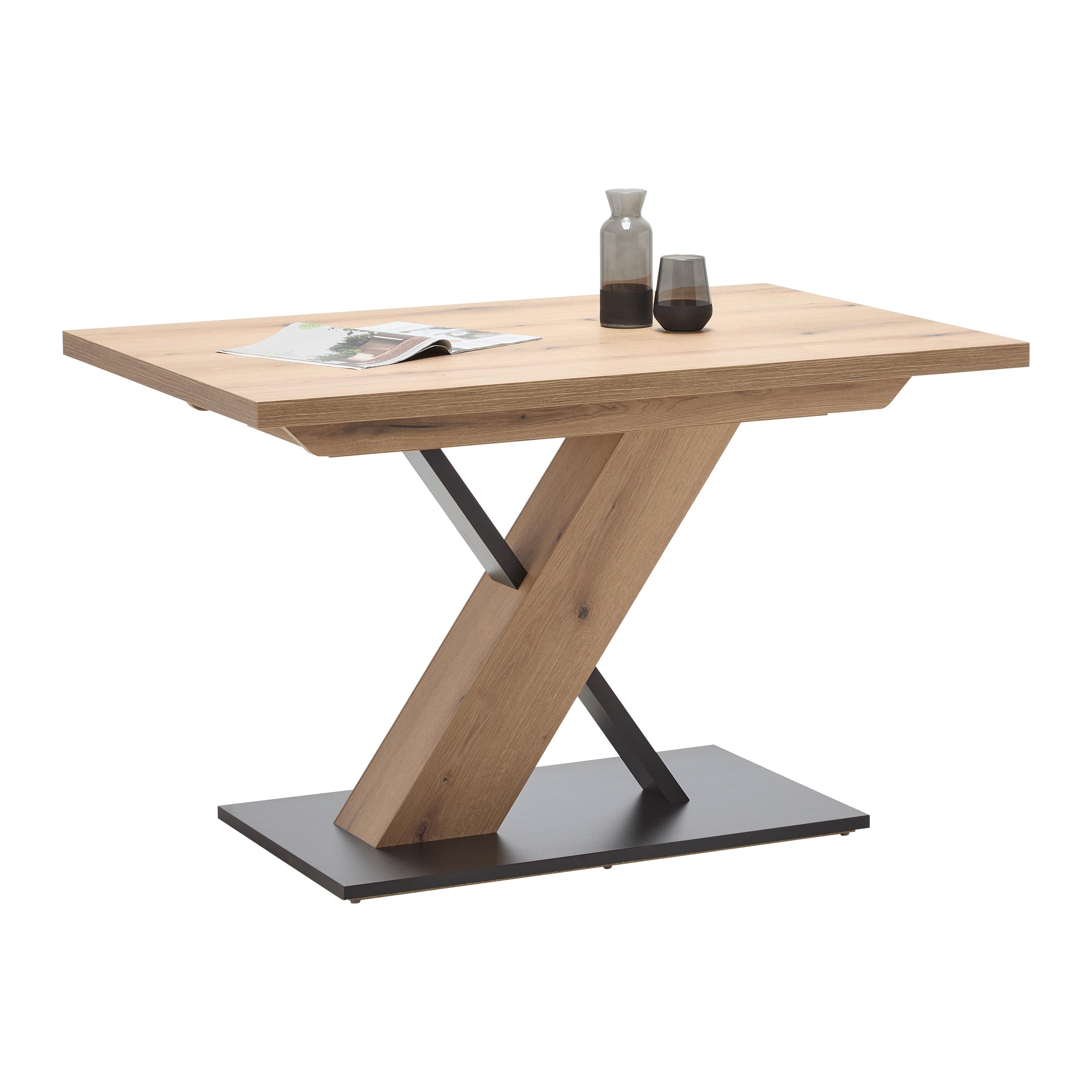 Esstisch Kassel Schwarz/Eichefarben - Eichefarben/Schwarz, MODERN, Holzwerkstoff (120/80/76cm) - Based