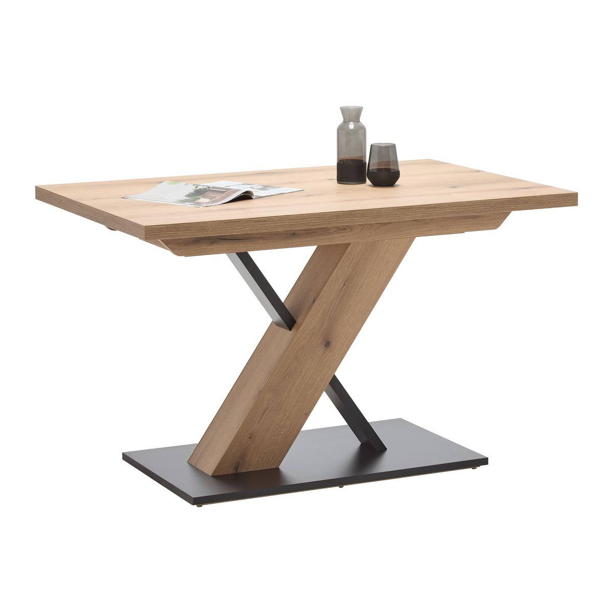 Esstisch Kassel Schwarz/Eichefarben - Eichefarben/Schwarz, MODERN, Holzwerkstoff (120/80/76cm) - Based