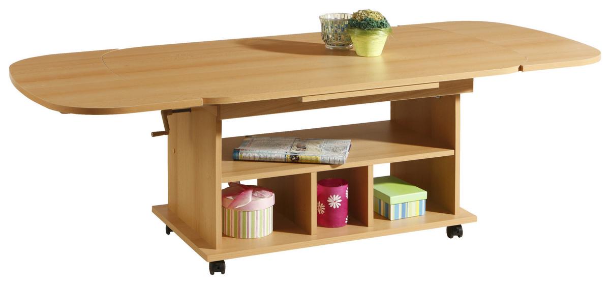 Couchtisch Babsi ca. 107-157x67 cm Buchefarben - Buchefarben, MODERN, Holzwerkstoff/Kunststoff (107-157/67/53-63cm) - MID.YOU