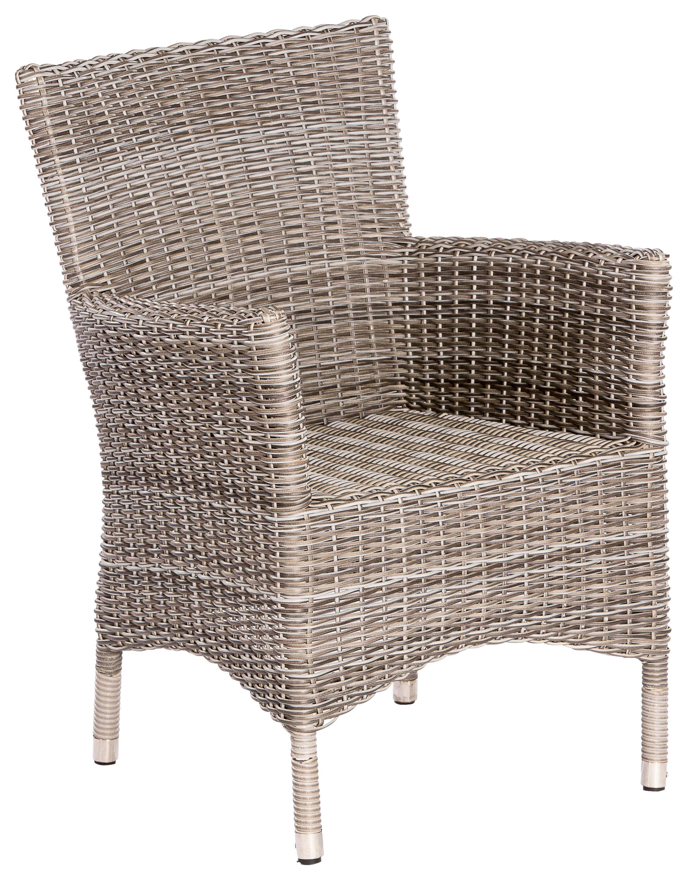 Vrtni Stol Teneriffa, 2 Kos, Z Blazinami - siva/bež, Moderno, kovina/umetna masa (61/84/61cm) - Gardenson