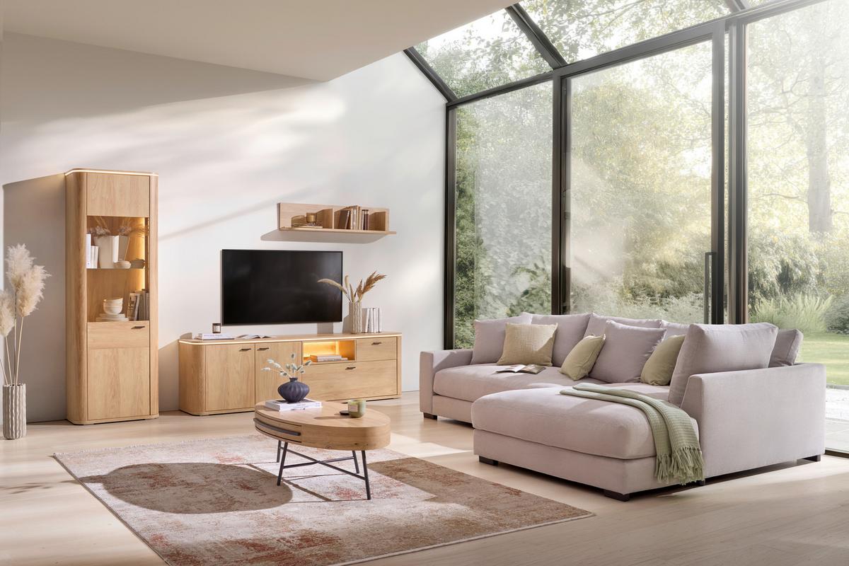 Wandboard Lagos Eichefarben Holzwerkstoff - Eichefarben, MODERN, Holzwerkstoff (120/27/23,4cm) - Premium Living