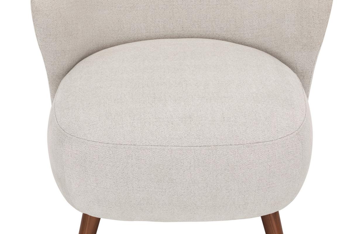 FOTEL KELIDA - kremowy/kolor orzecha włoskiego, Design, tkanina/drewno (66/78/69cm) - MID.YOU