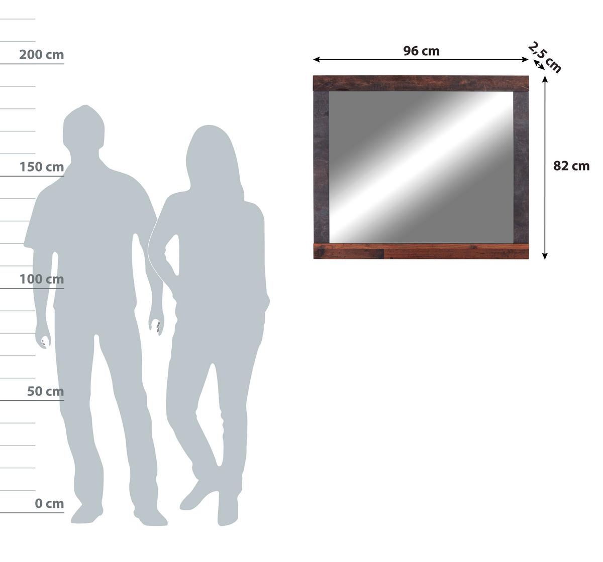 Oglindă Ontario - culoare lemn stejar/gri, Trend, sticlă/material pe bază de lemn (96/82/2,5cm) - Zandiara
