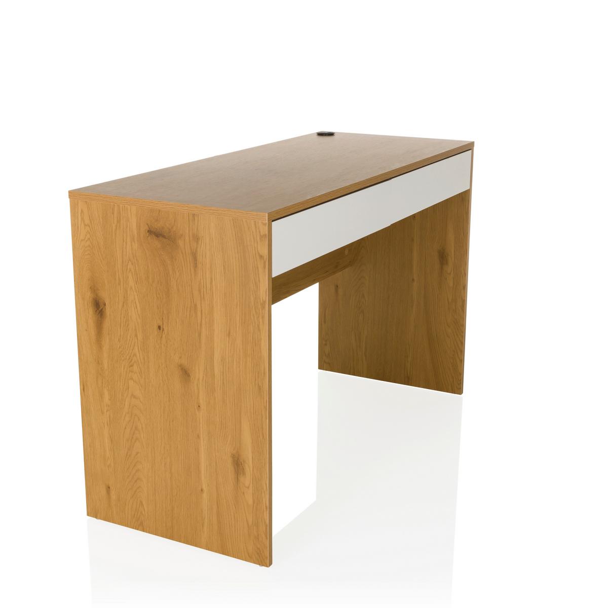 Pisalna Miza Berga, Bela, Barva Hrasta - barve hrasta/bela, Moderno, leseni material (120/50/78cm) - MID.YOU