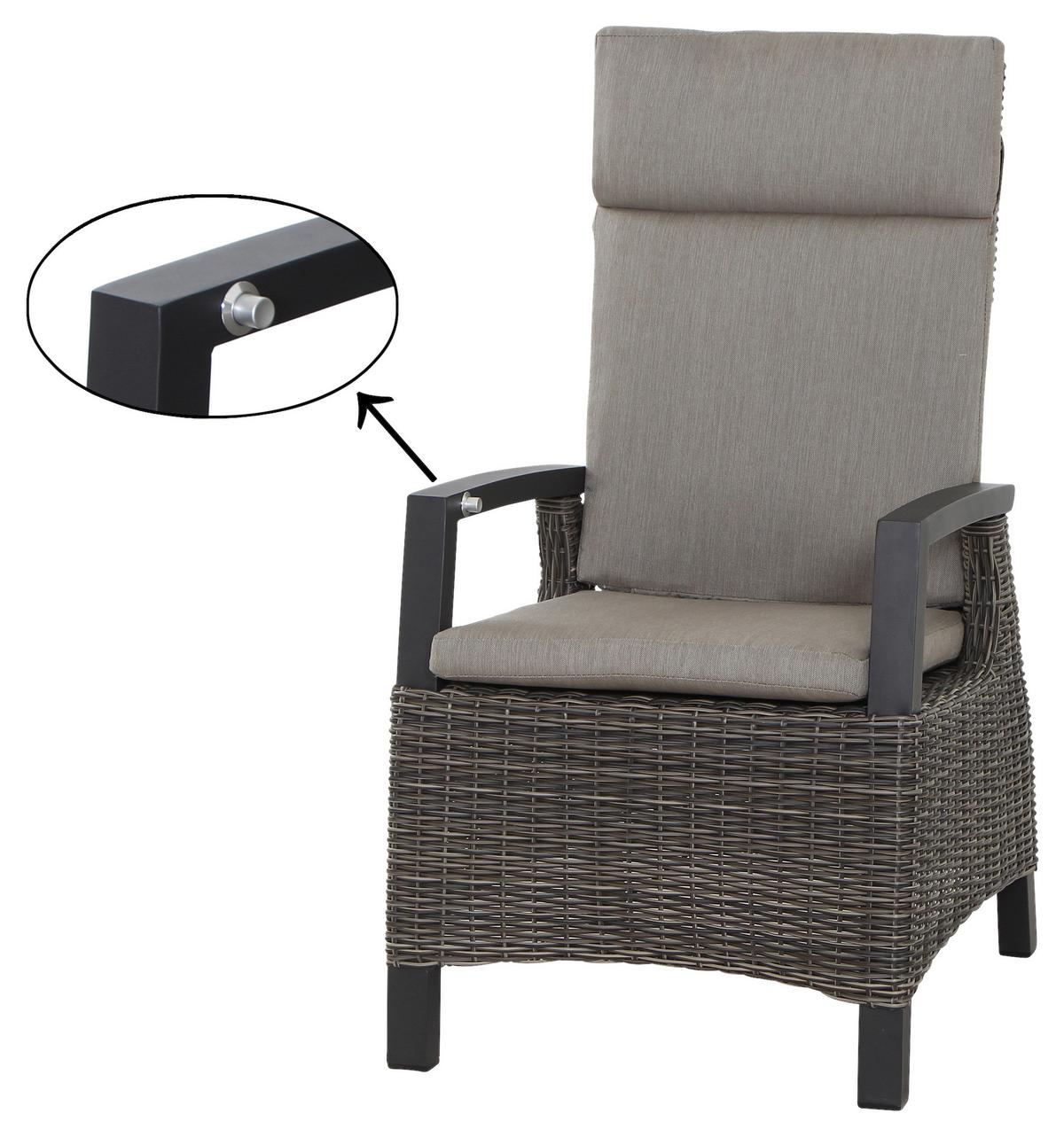 Loungegarnitur Corido 5-tlg. Grau - Grau, Basics, Keramik/Kunststoff (75/103/130cm) - Siena Garden