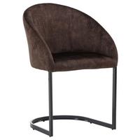 STUHL-SET EVENING - Dunkelbraun/Schwarz, Design, Textil/Metall (56/82/65cm) - Livetastic