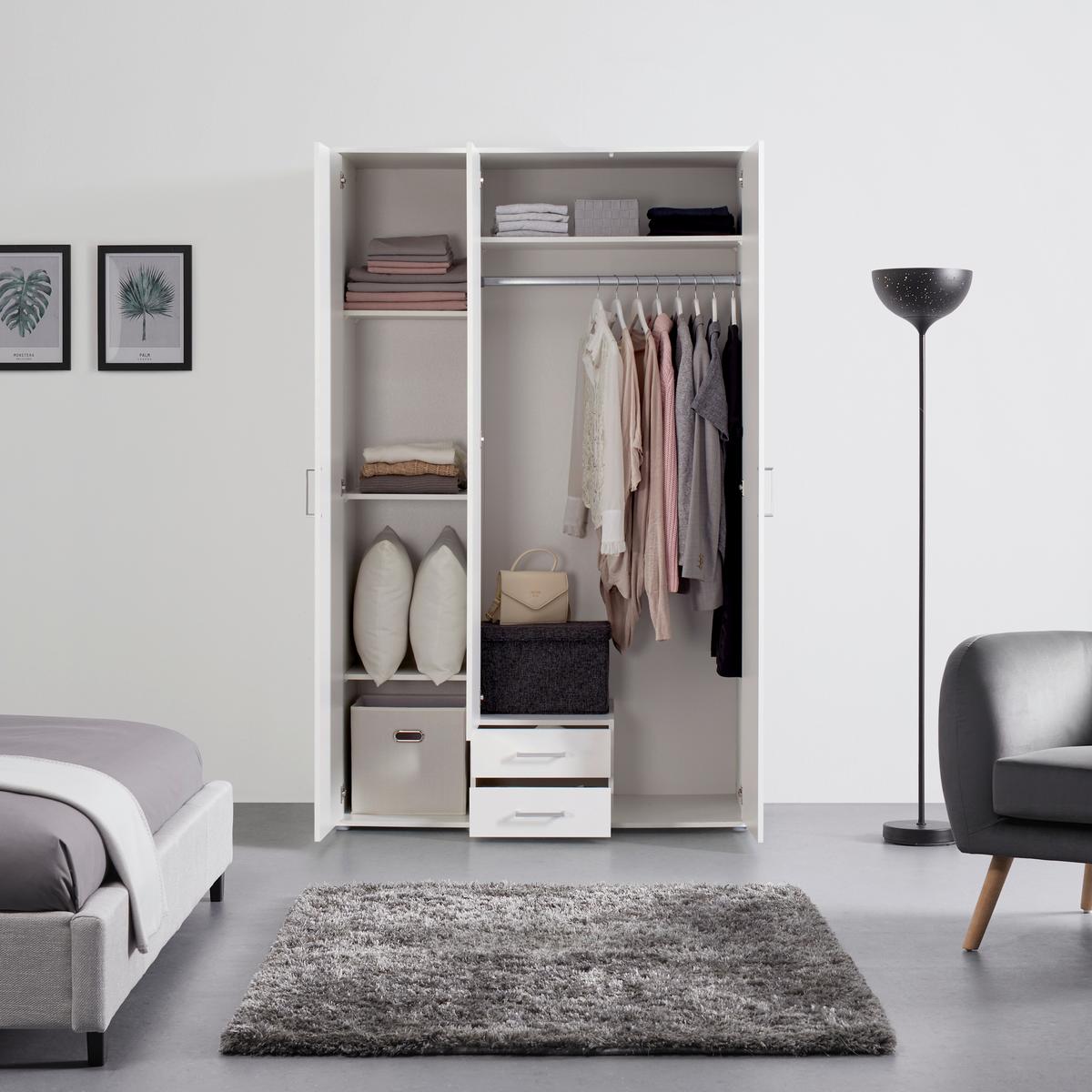 Drehtürenschrank in Weiß - Alufarben/Weiß, KONVENTIONELL, Holzwerkstoff/Kunststoff (119,6/196,3/53,5cm) - Mömax