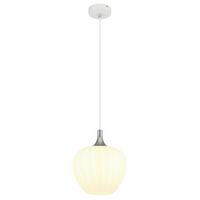 Hängeleuchte Maxy Weiß/Chrom max. 60 Watt - Chromfarben/Weiss, Konventionell, Glas/Metall (24/120cm) - Globo