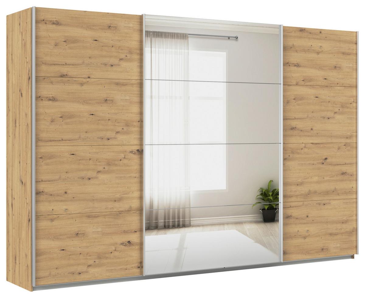 Ormar S Kliznim Vratima Feldkirch - srebrne boje/hrast Artisan, Moderno, drvni materijal/metal (315/210/62cm) - Modern Living