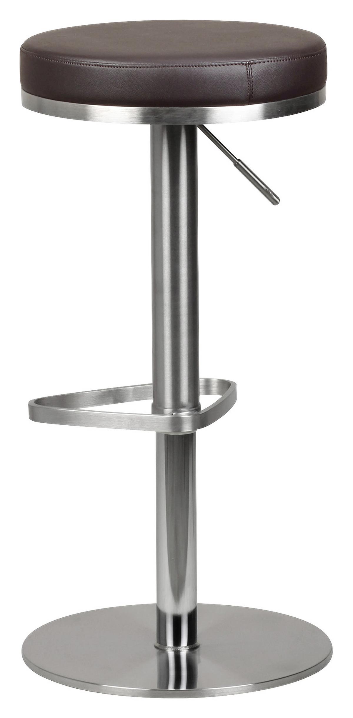 Barski Stol Wl1.612 - srebrne barve/rjava, Moderno, kovina/tekstil (38/57/38cm) - MID.YOU