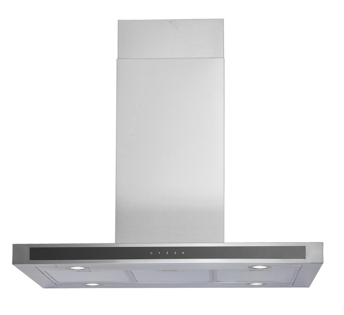 Dunstabzugshaube 50355 Edelstahlfarben - Edelstahlfarben/Schwarz, Trend, Metall (90/123,8/60cm) - PKM