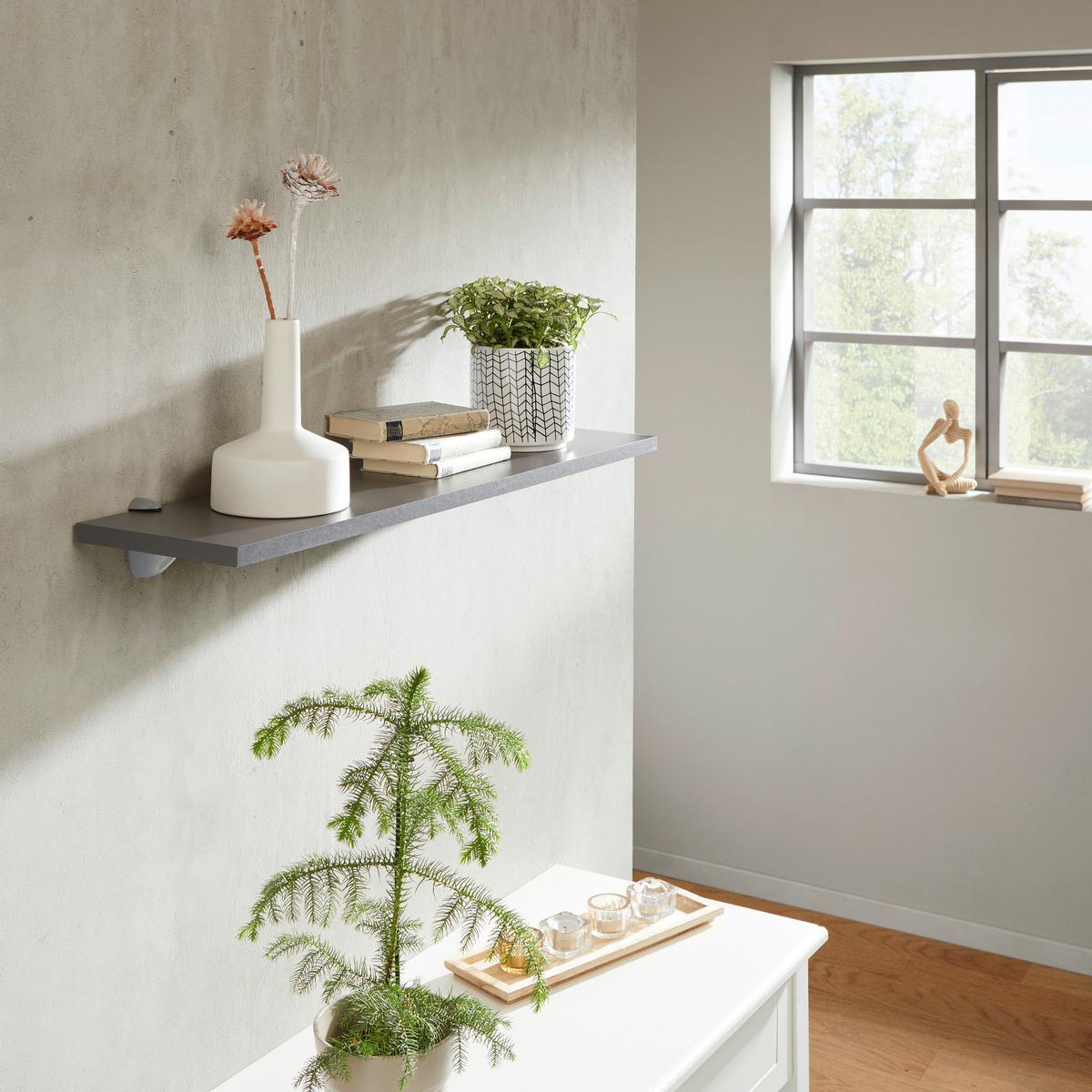 Zidna Polica Skate 80/20 - antracit, Moderno, drvni materijal (80/1,8/20cm) - Modern Living