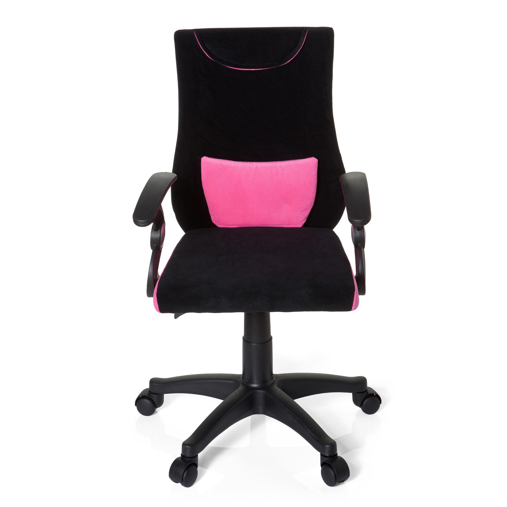 Jugenddrehstuhl Kiddy Pro Al ca.50x87-97x40cm Schwarz,Pink - Pink/Schwarz, Basics, Kunststoff (50/87-97/40cm) - MID.YOU