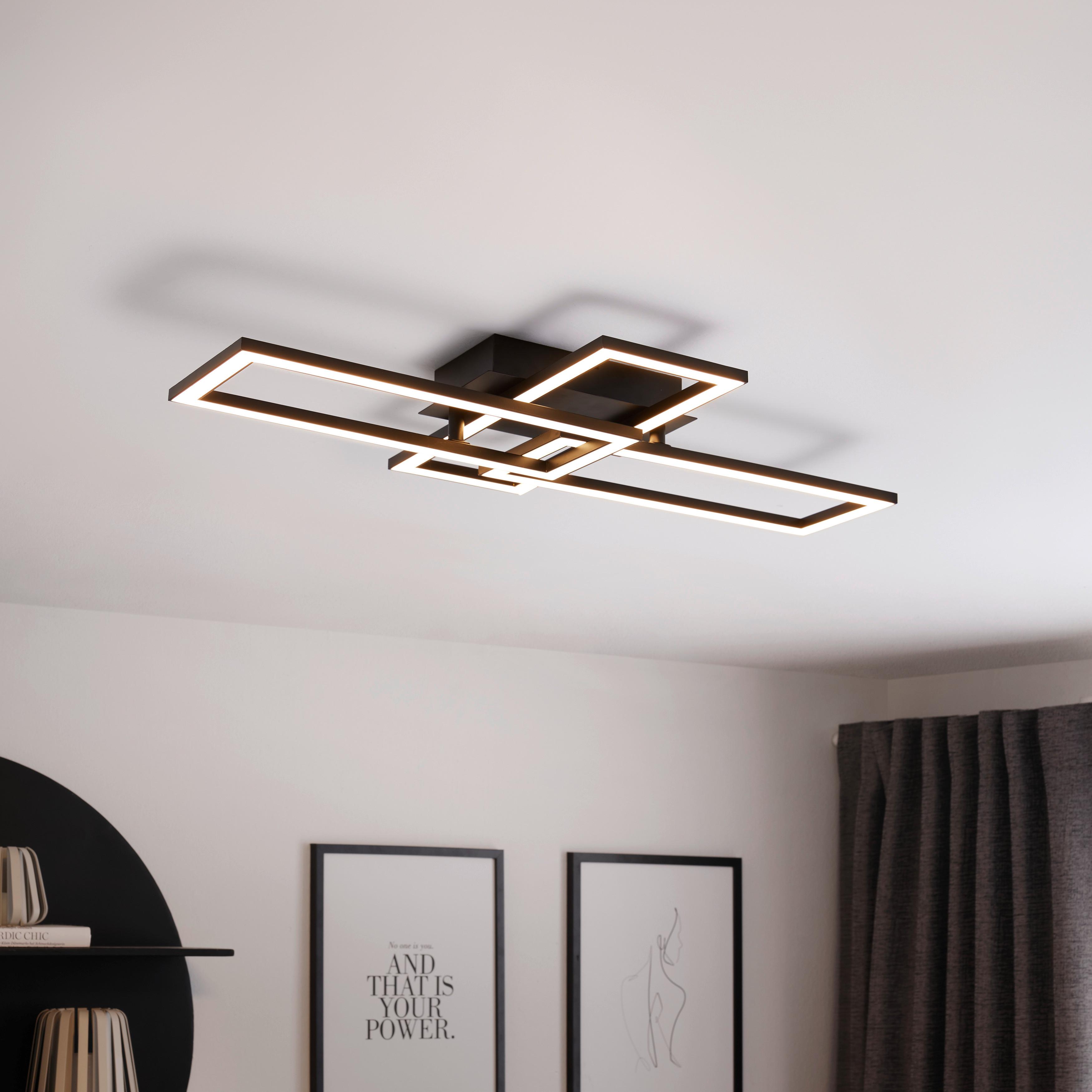 Stropna Led-svetilka Ferm - črna, Moderno, umetna masa (65/34,8/7,3cm) - Premium Living