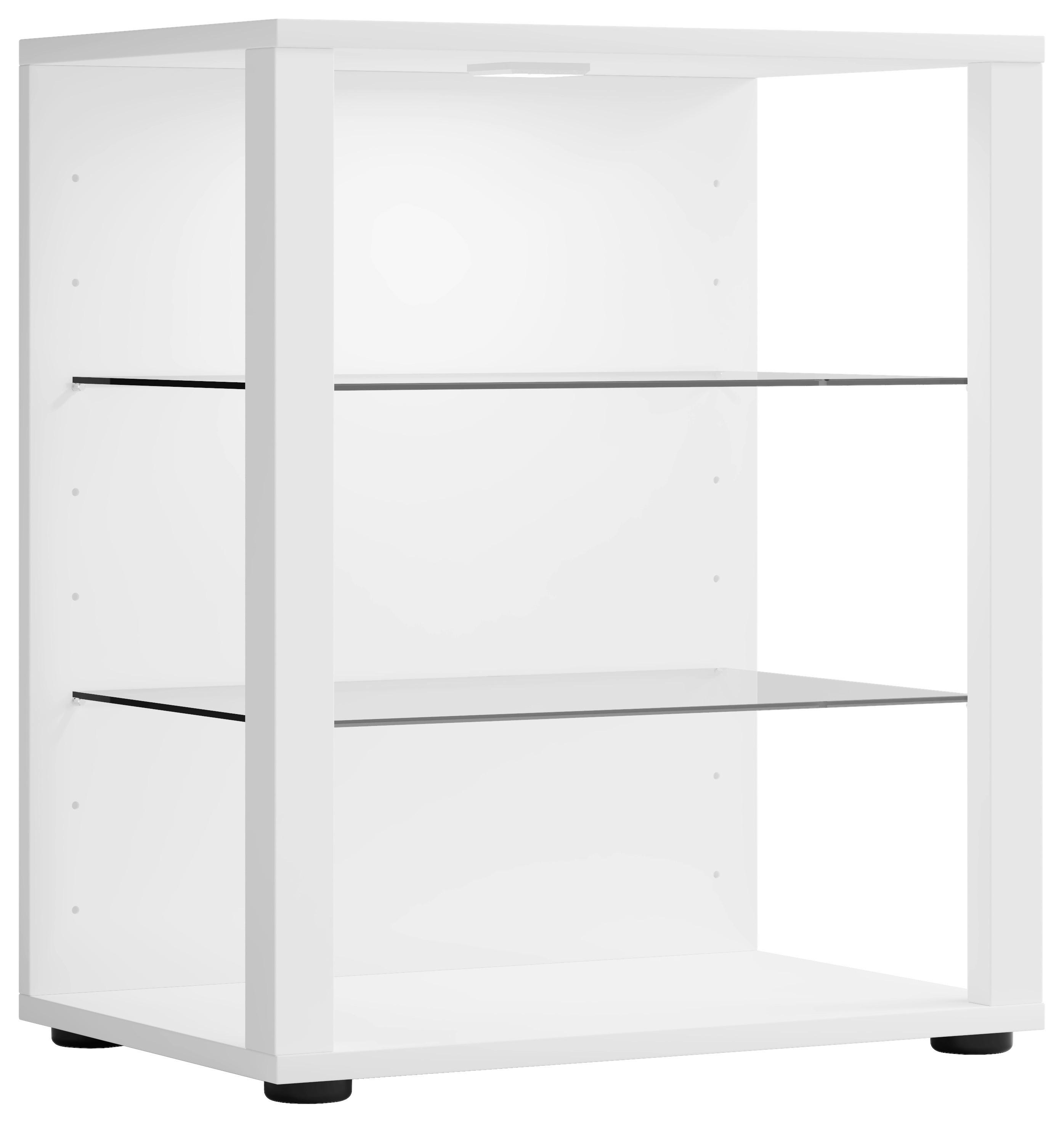 Vitrina Glasol S, Bela - bela, Moderno, umetna masa/leseni material (52/60/35cm) - MID.YOU