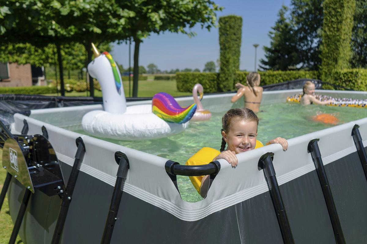 Bazen Exit Black Pool, Črpalka S Peščenim Filtrom, 540x250cm - črna, Konvencionalno, kovina (540/250/122cm) - EXIT Toys