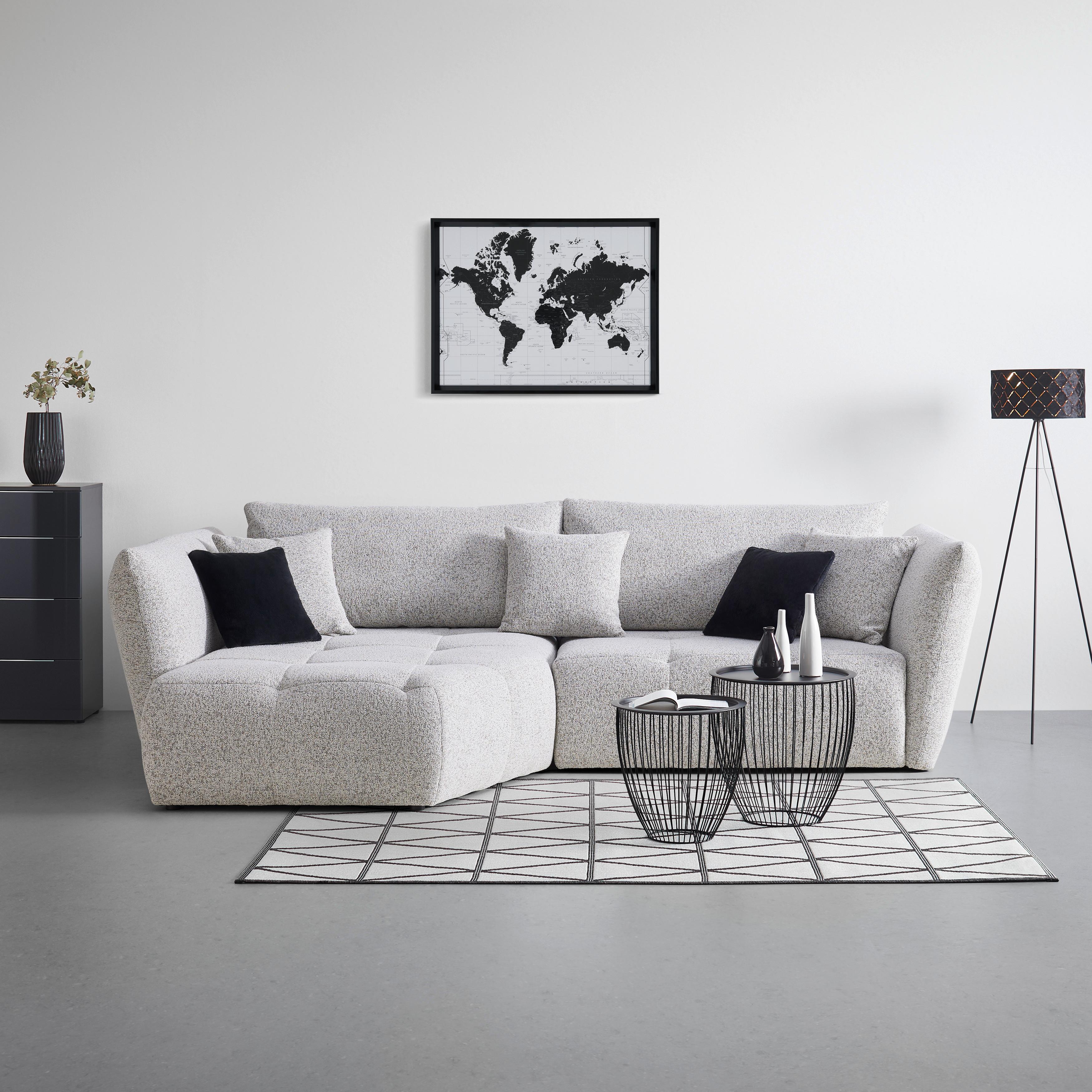 Wohnlandschaft Bonny Beige - Beige/Schwarz, MODERN, Textil (193/300cm) - Premium Living