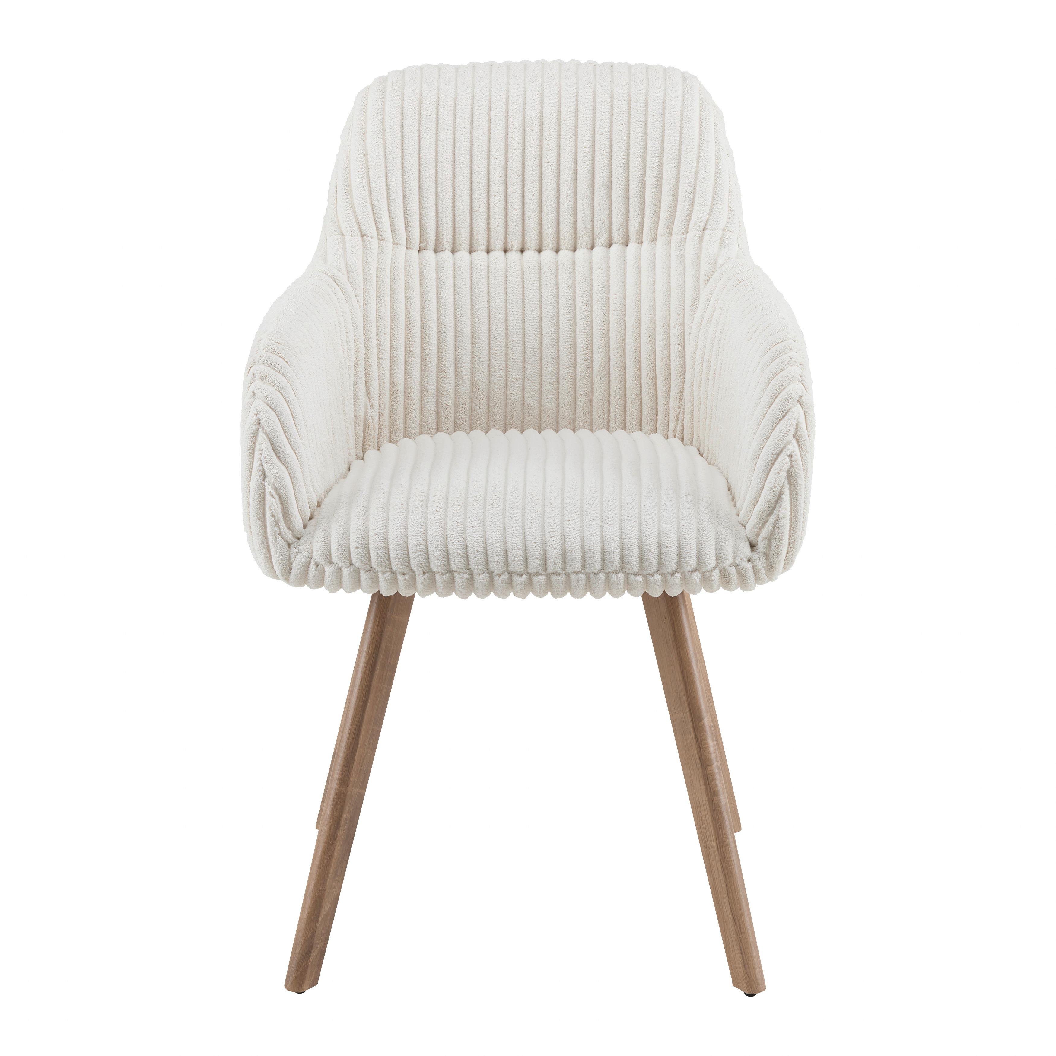 STOL MED ARMSTÖD MATTIA - beige/ekfärgad, Modern, metall/trä (56/87/61cm) - Bessagi Home