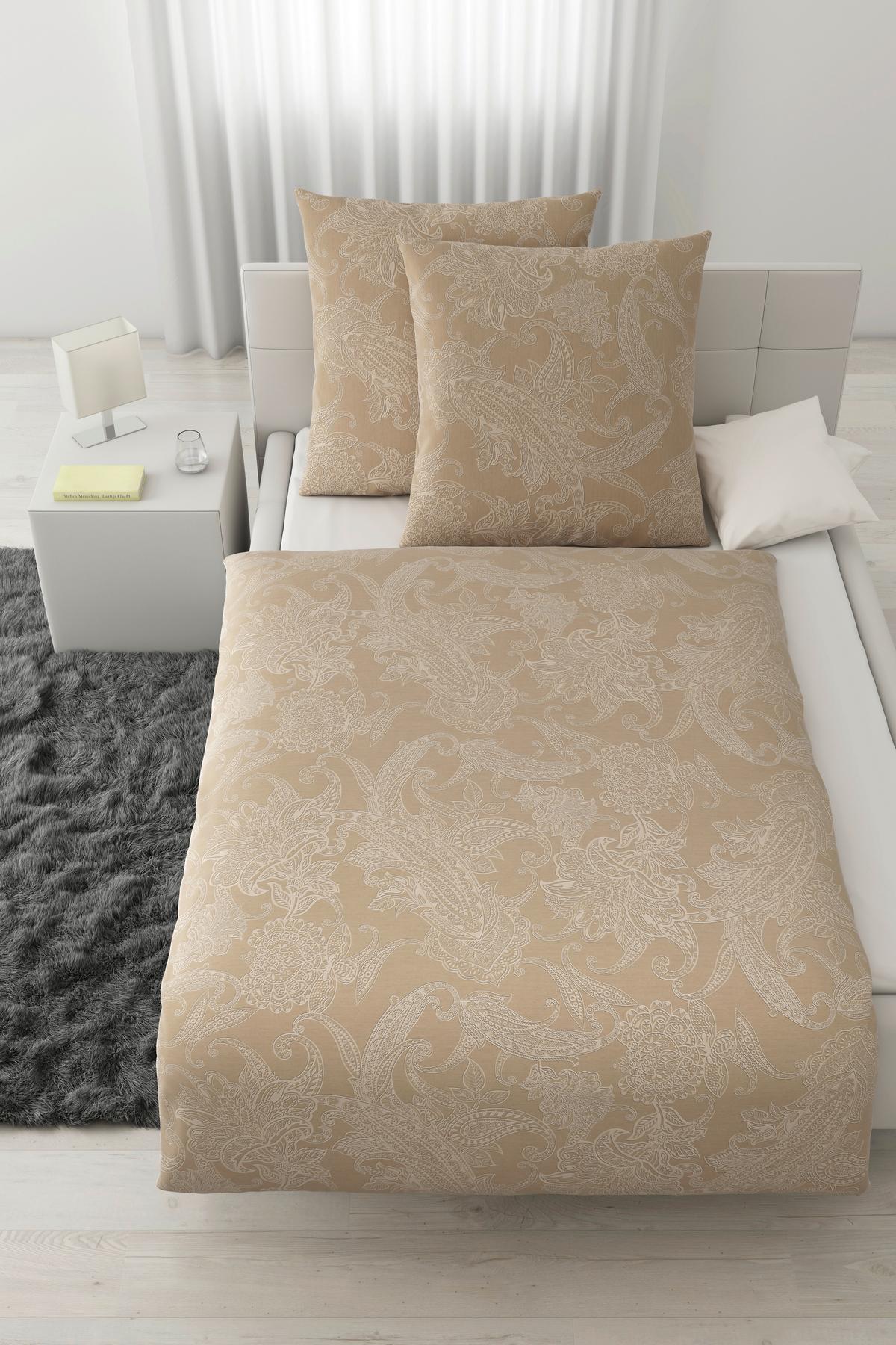 Bettwäsche Amal XXL Beige ca. 200x200cm - Beige, ROMANTIK / LANDHAUS, Textil (200/200cm) - Modern Living