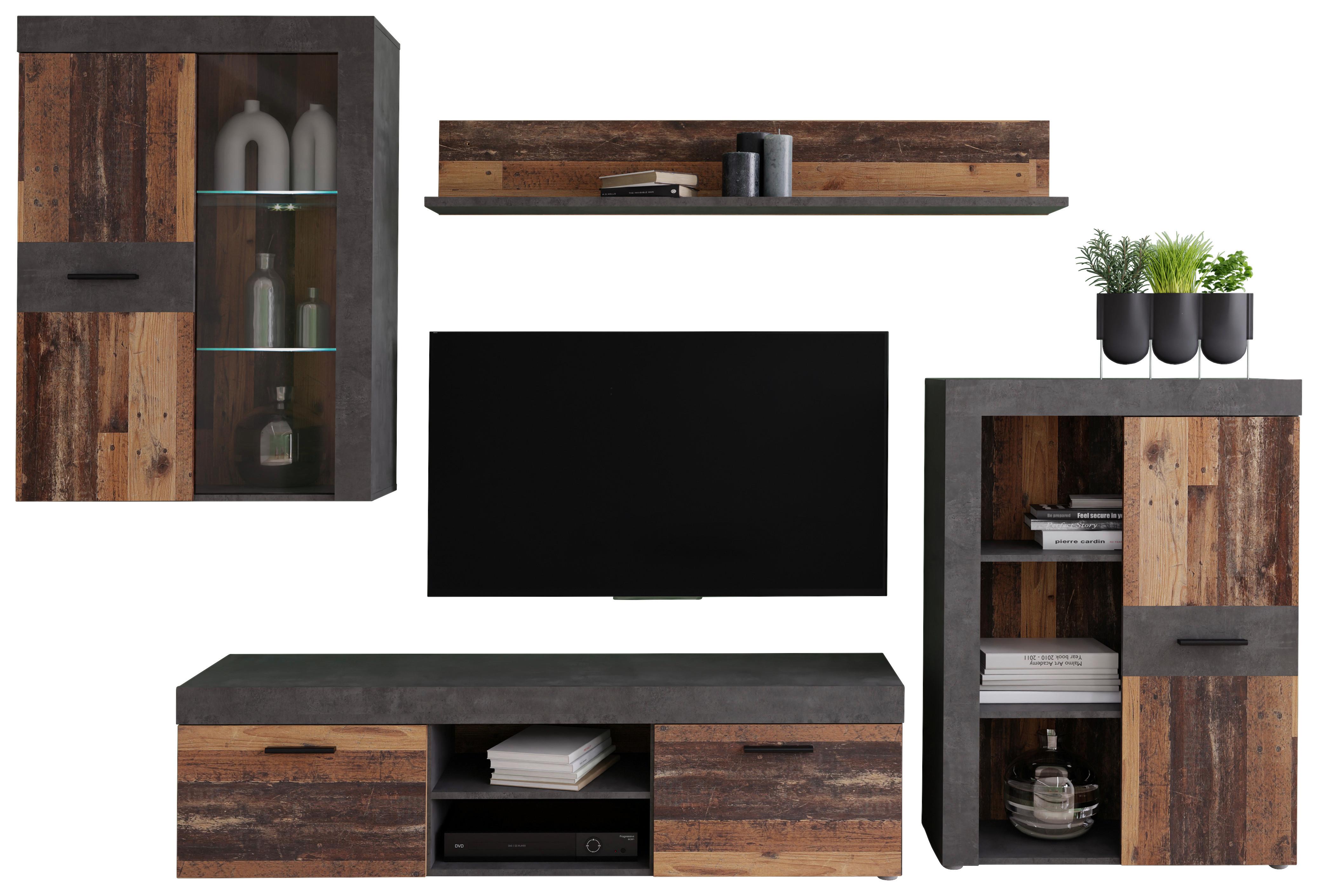 Dnevni Regal Grigor, Rjava, Temno Siva - temno siva/črna, Moderno, kovina/umetna masa (290/192,3/41cm) - Mömax