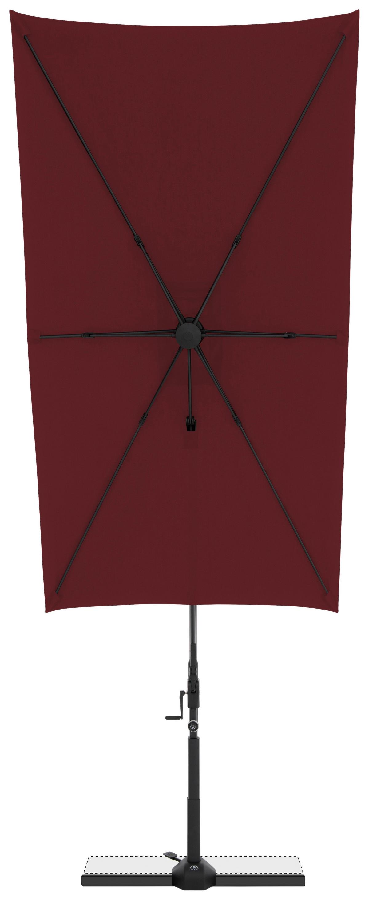 Ampelschirm Active City Bordeaux/Schwarz ca. 240x135cm - Bordeaux/Schwarz, Basics, Textil/Metall (240/135cm) - Doppler