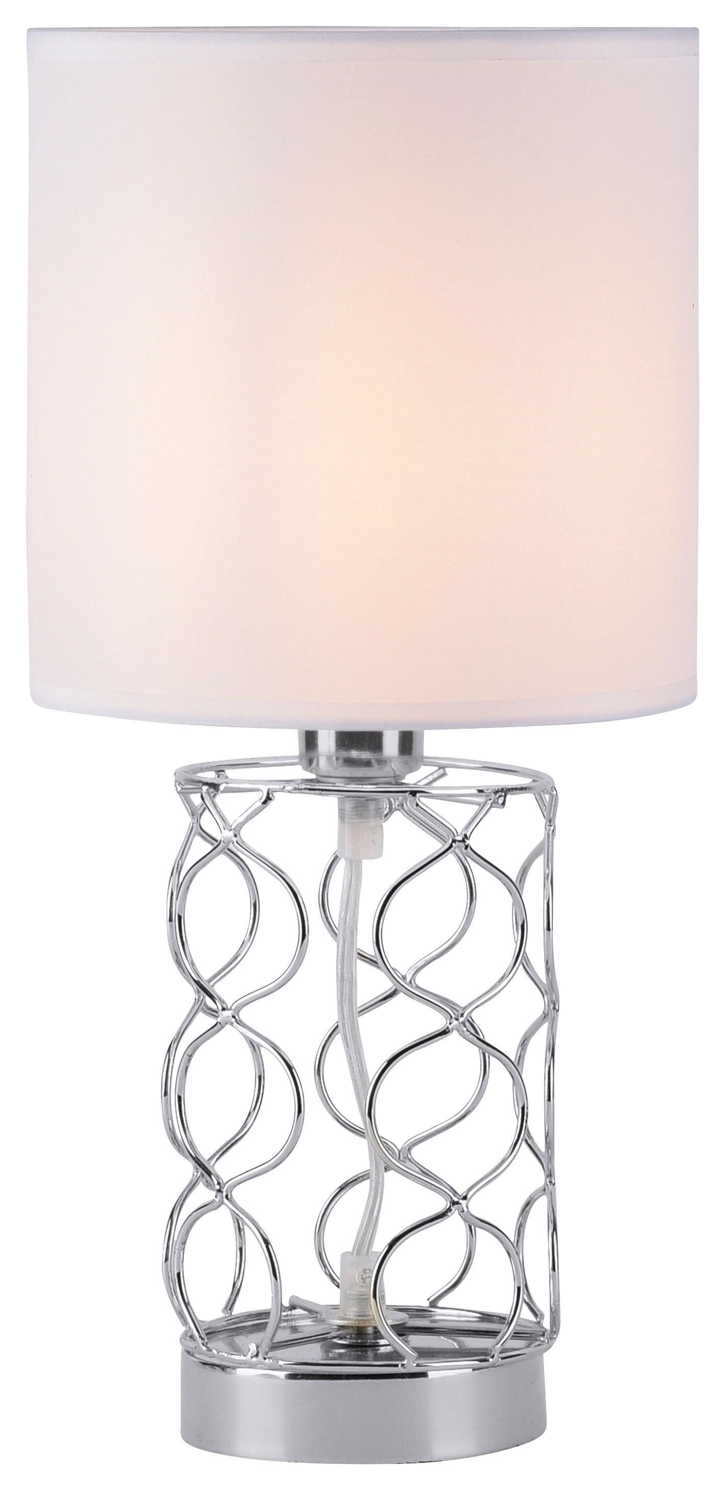 Tischleuchte Deva in Silberfarben max. 40 Watt - Silberfarben, MODERN, Kunststoff/Metall (19/19/27cm)