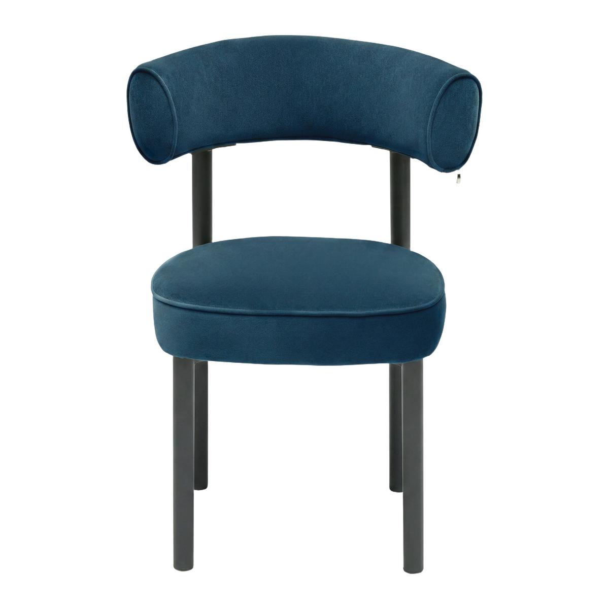 Stuhl Helga Blau/Schwarz Echtholz - Blau/Schwarz, MODERN, Holz/Textil (49/79/59cm) - Mömax