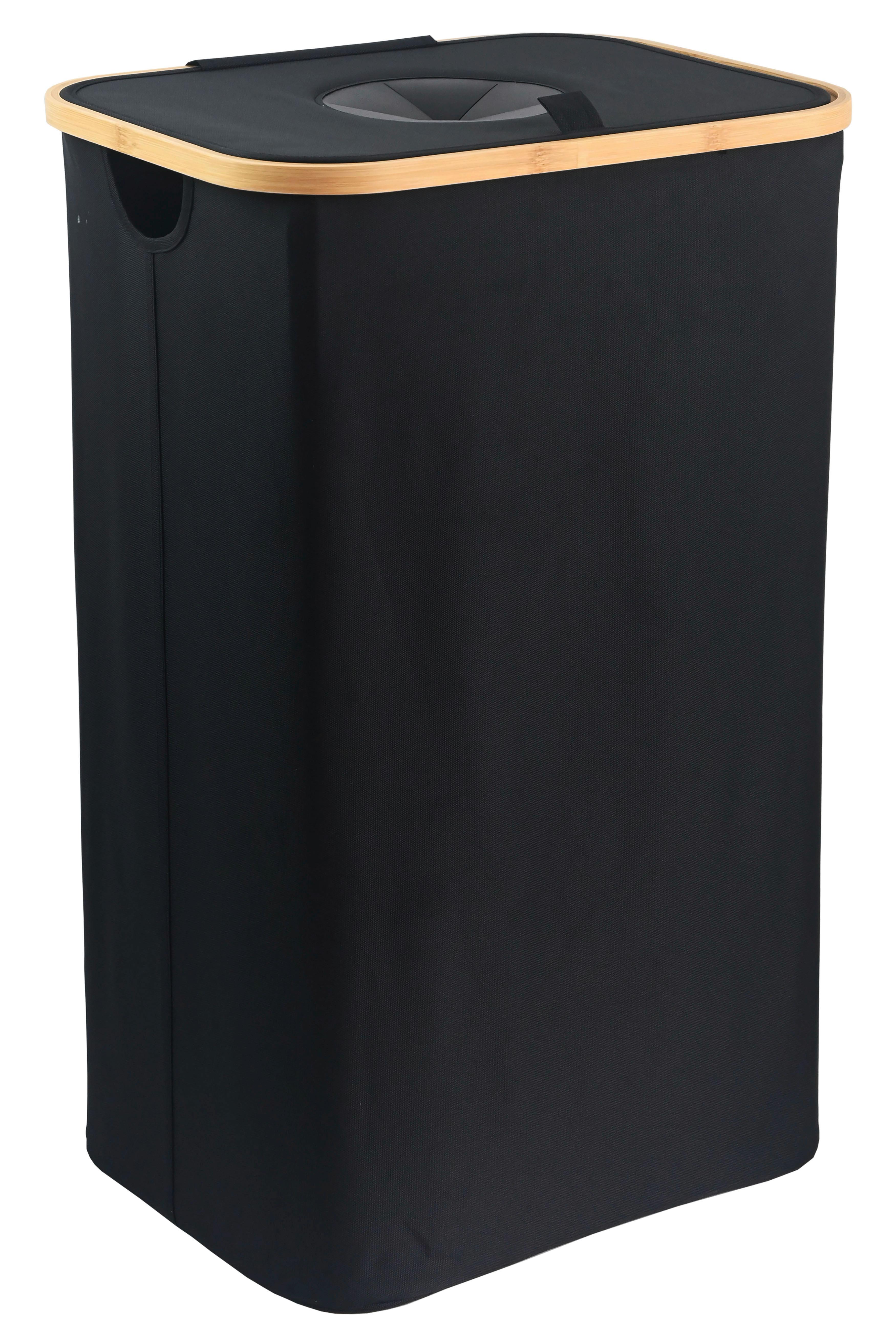 Palackgyűjtő Kosár Pet - fekete, Konventionell, bőr/karton (44/33/70cm) - Mömax