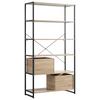 ÉTAGÈRE BONO - noir/chêne sonoma, MODERN, matériau en bois/métal (95/180/35cm) - Mömax