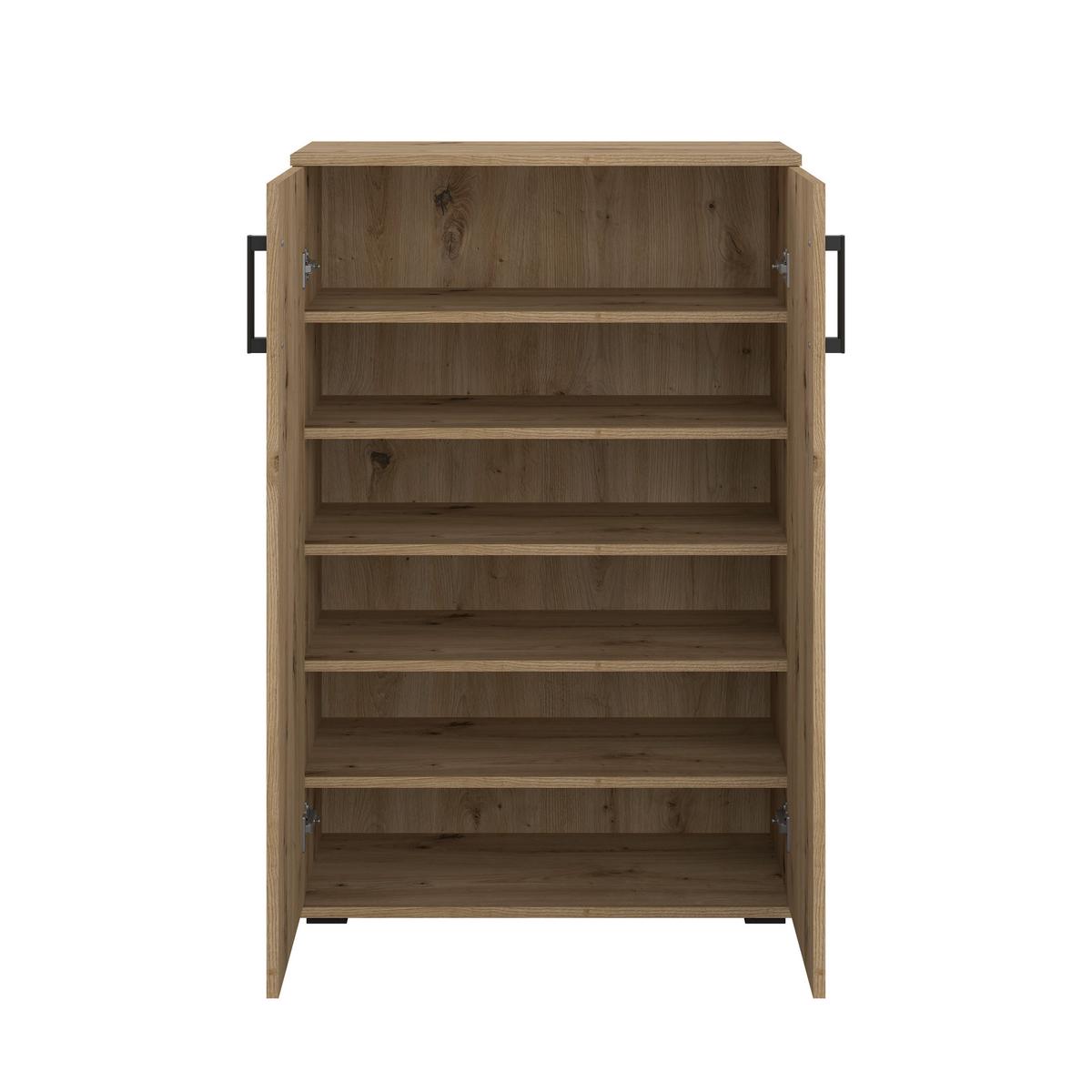 Schuhschrank Bobby II Eiche - Eiche Artisan, KONVENTIONELL, Holzwerkstoff (70/106/33,4cm) - Mömax