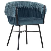 KRZESŁO Z PODŁOKIETNIKAMI TWISTY - petrol/turkusowy, Design, metal/tkanina (65/76/60cm) - Landscape