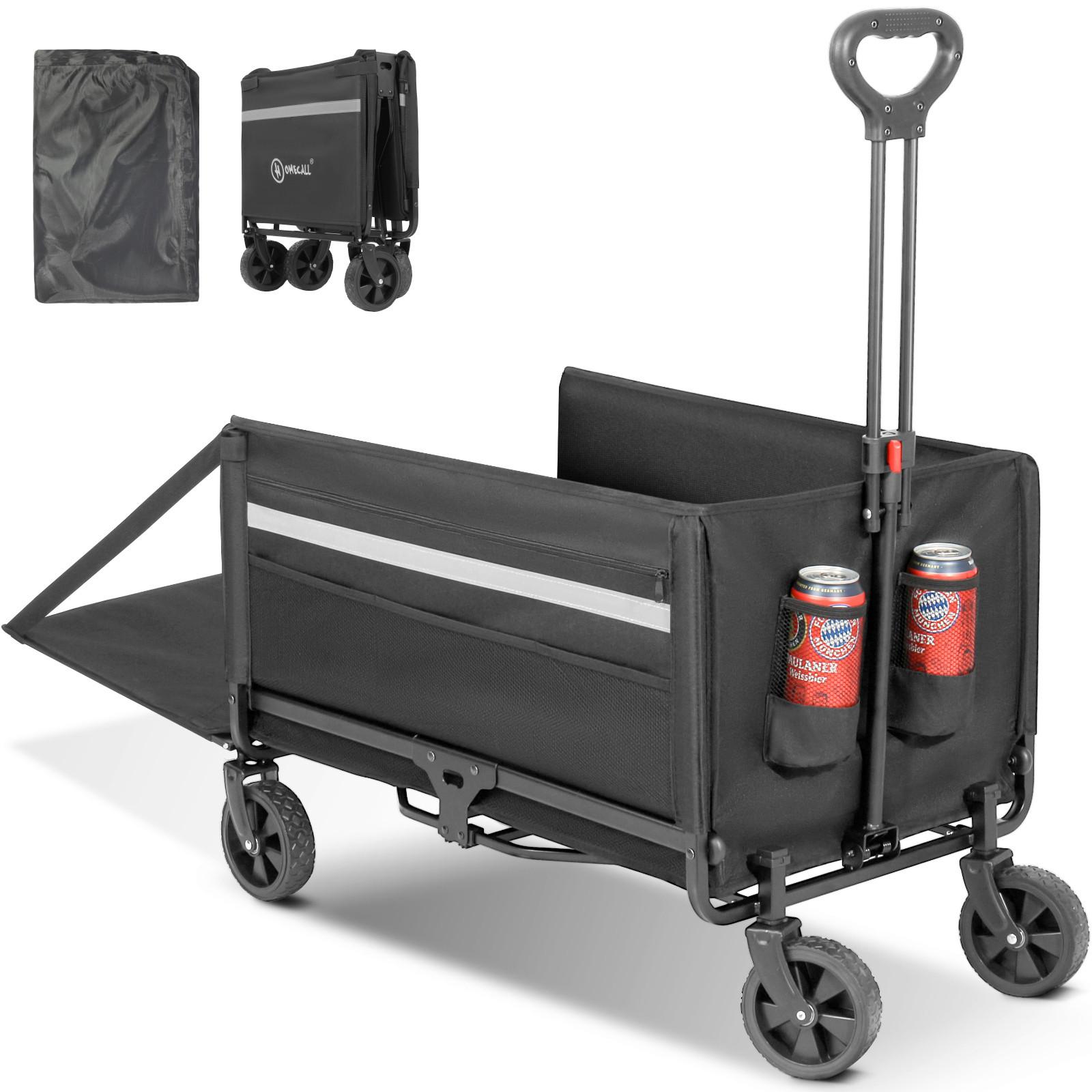 Bollerwagen faltbar Schwarz - Schwarz, Basics, Textil/Metall (71/48/93cm) - Modante