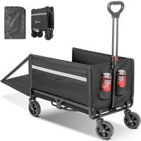 Bollerwagen faltbar Schwarz - Schwarz, Basics, Textil/Metall (71/48/93cm) - Modante