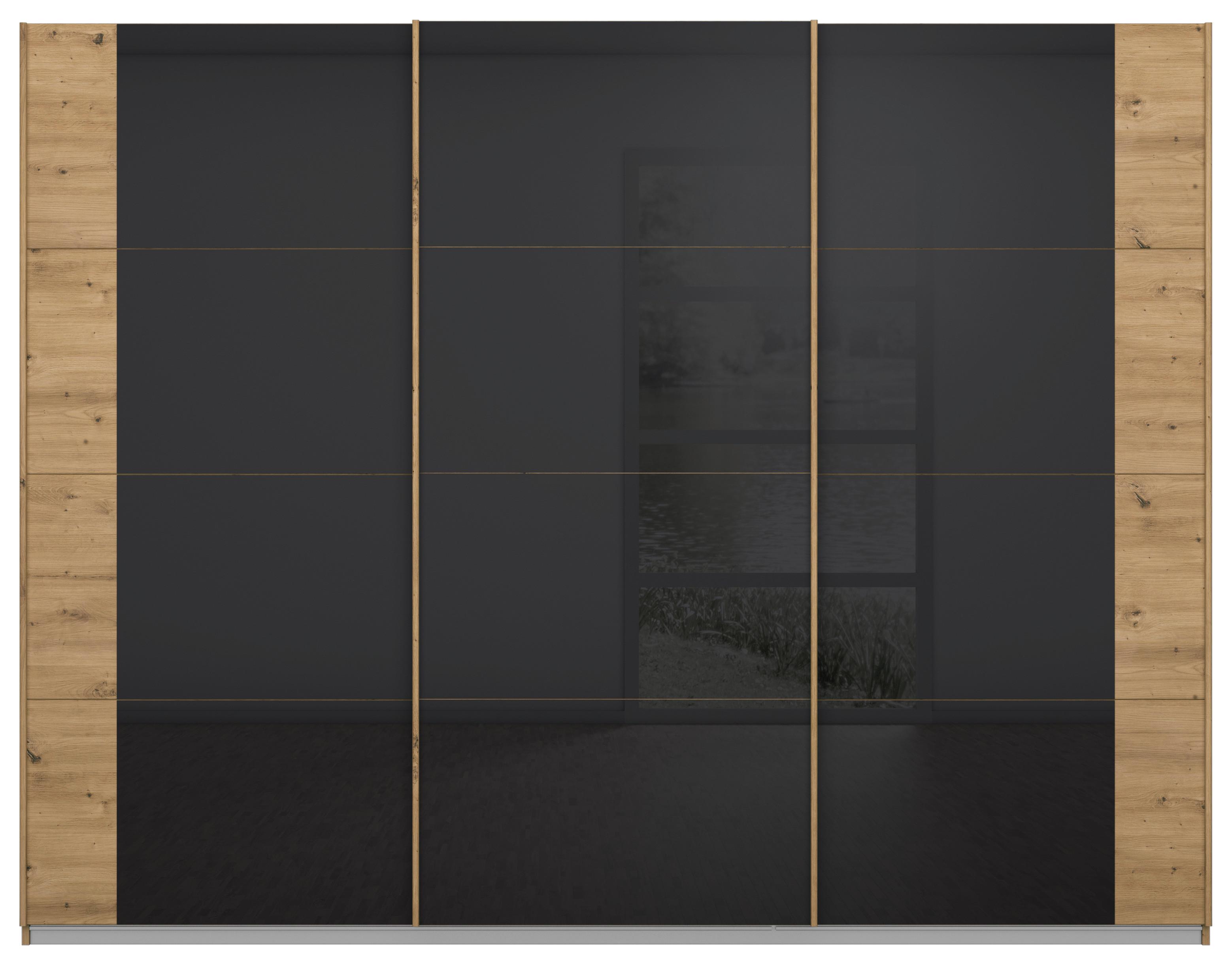 Ormar S Kliznim Vratima Artemis - hrast Artisan/antracit, Moderno, staklo/drvni materijal (271/210/62cm) - Modern Living