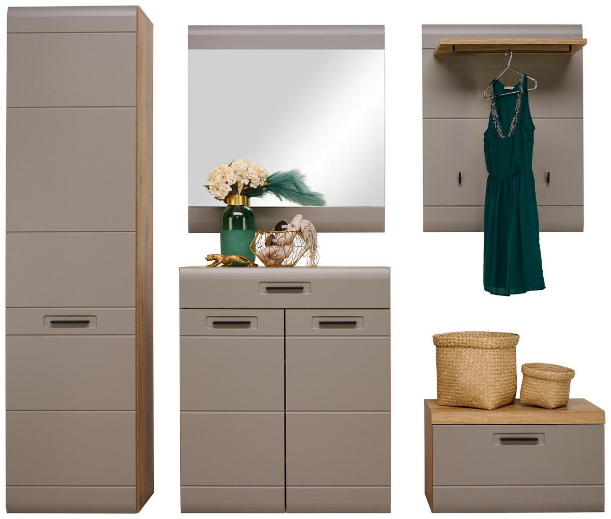 Panou cuier AURIS - culoare lemn stejar/gri, Modern (70/90/30cm) - Modern Living