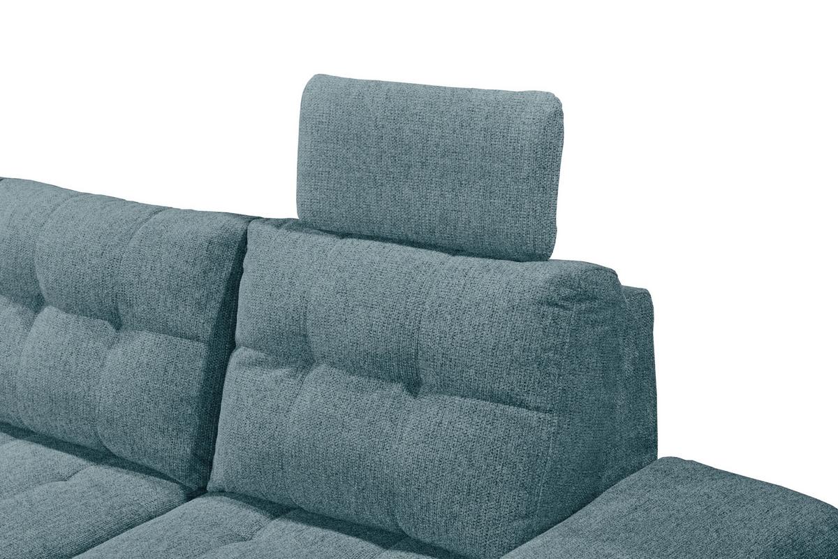 Wohnlandschaft Durban U ca. 218x324x170 cm Eisblau - Blau/Schwarz, KONVENTIONELL, Kunststoff/Textil (218/324/170cm) - MID.YOU