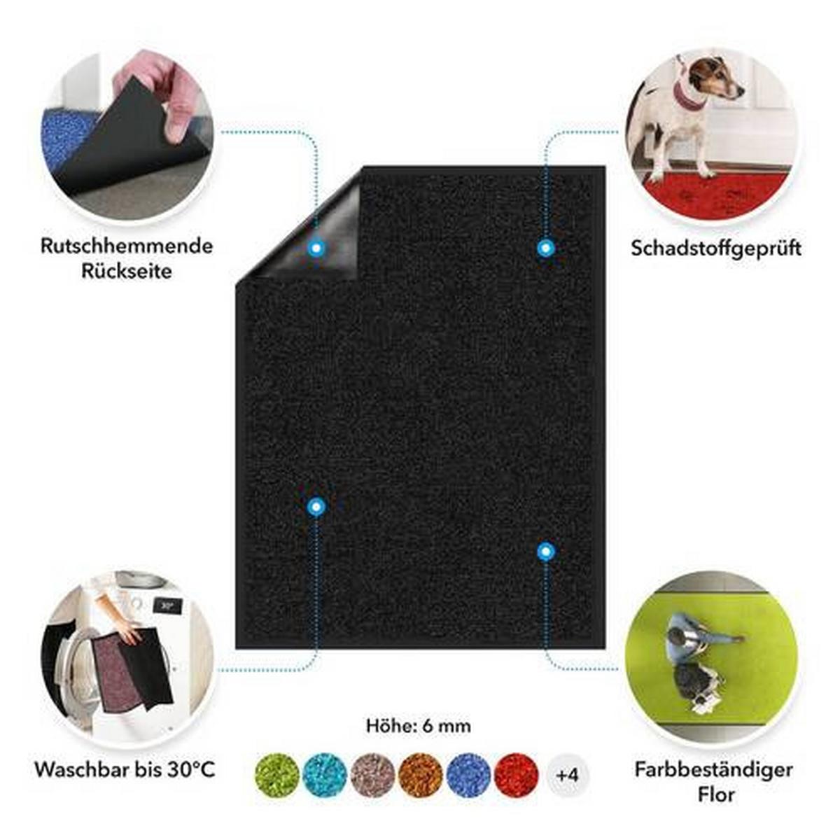 MATA WEJŚCIOWA RHINE - czarny, Konventionell, tkanina (90/150cm) - Floordirekt