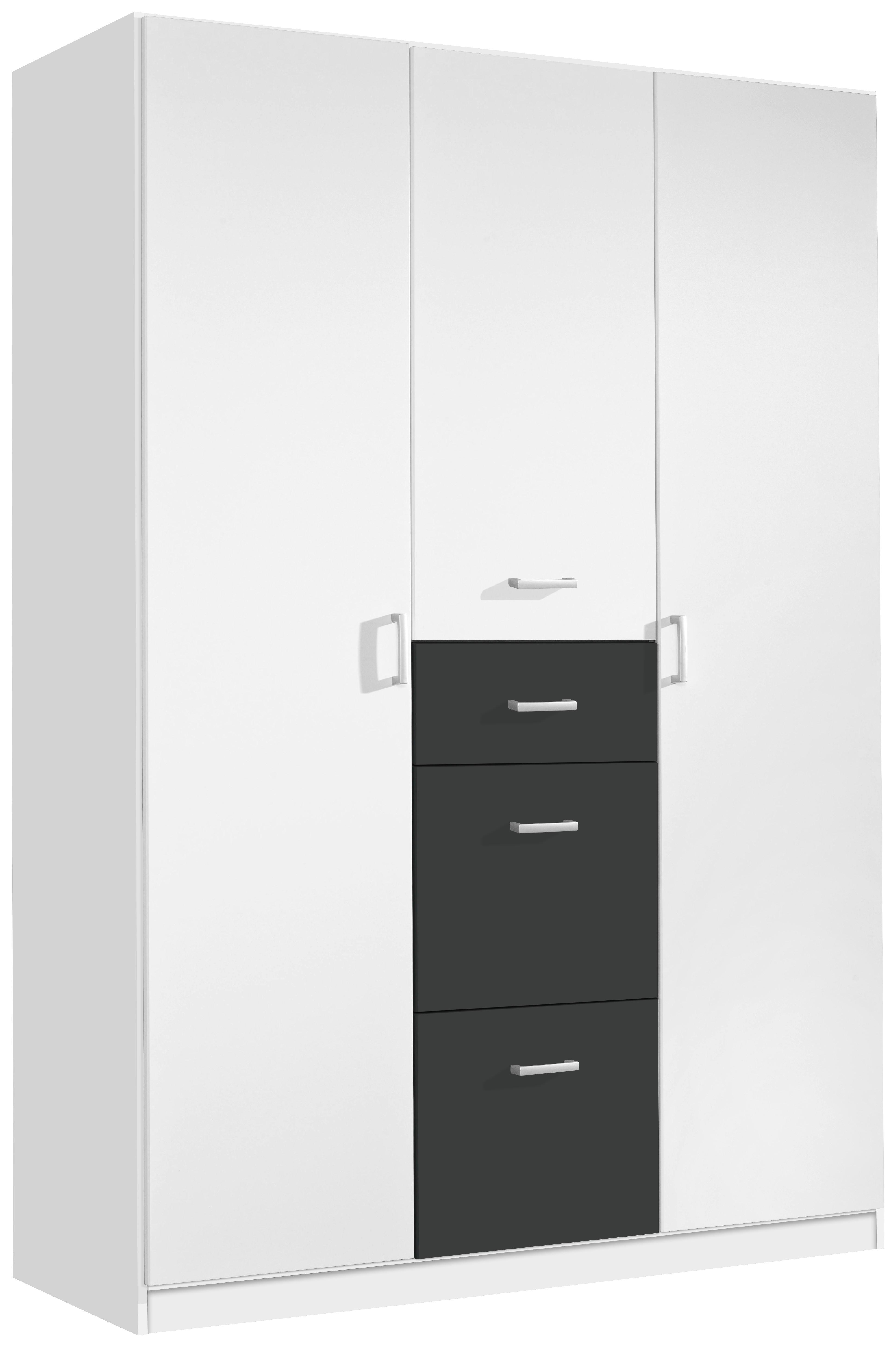 Omara S Klasičnimi Vrati Point - aluminij/bela, Moderno, umetna masa/leseni material (136/197/54cm) - Modern Living
