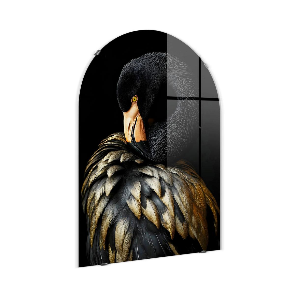 Glasbild Schwarz/Goldfarben ca.70x100cm - Goldfarben/Schwarz, Basics, Glas/Papier (70/100cm)