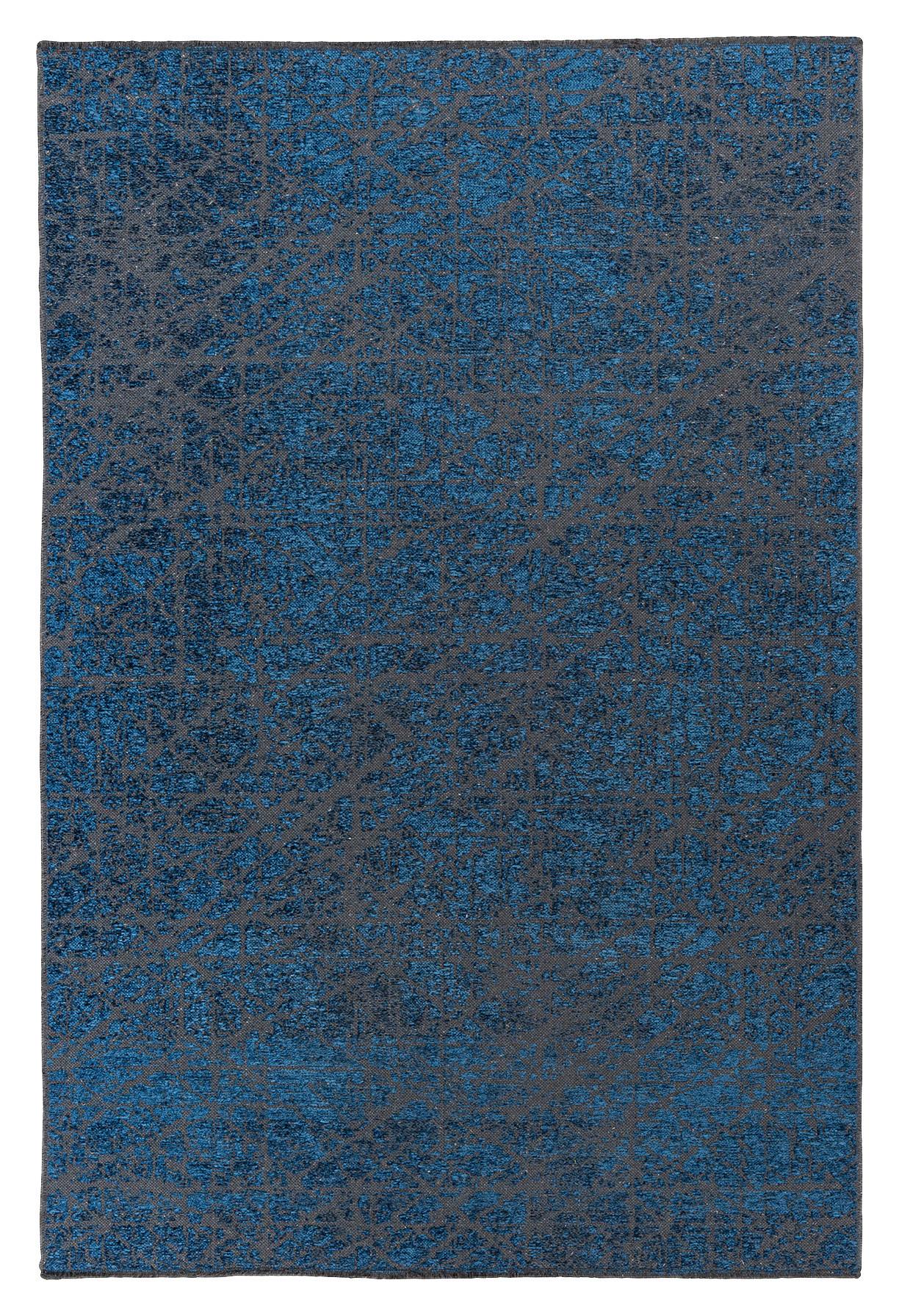 Flachwebeteppich Kalevi 200 - Blau, Konventionell, Textil (80/150cm) - Kayoom