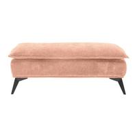 Hocker Ottawa Rose Strukturstoff - Schwarz/Altrosa, MODERN, Textil/Metall (122/47/68cm) - Premium Living