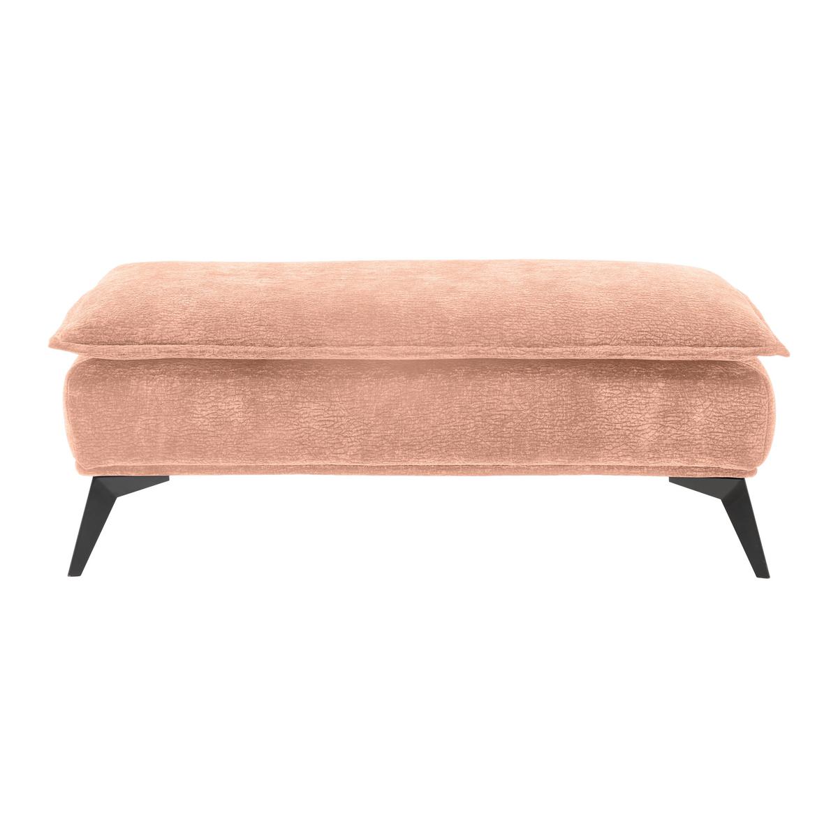 Hocker Ottawa Rose Strukturstoff - Schwarz/Altrosa, MODERN, Textil/Metall (122/47/68cm) - Premium Living