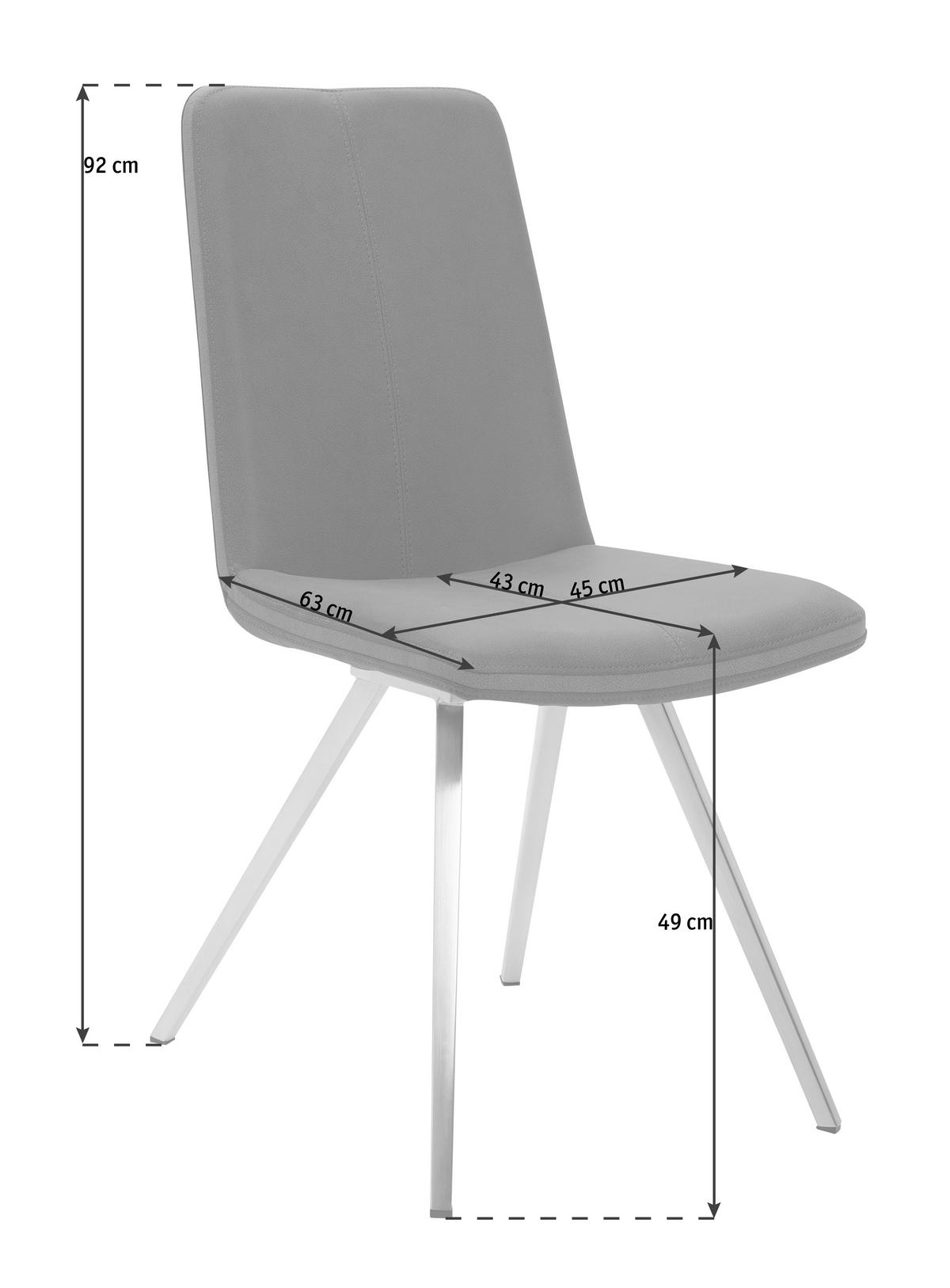 KRZESŁO GILBERT - antracytowy/kolor stalowy, Design, metal/tkanina (45/92/63cm) - Voleo