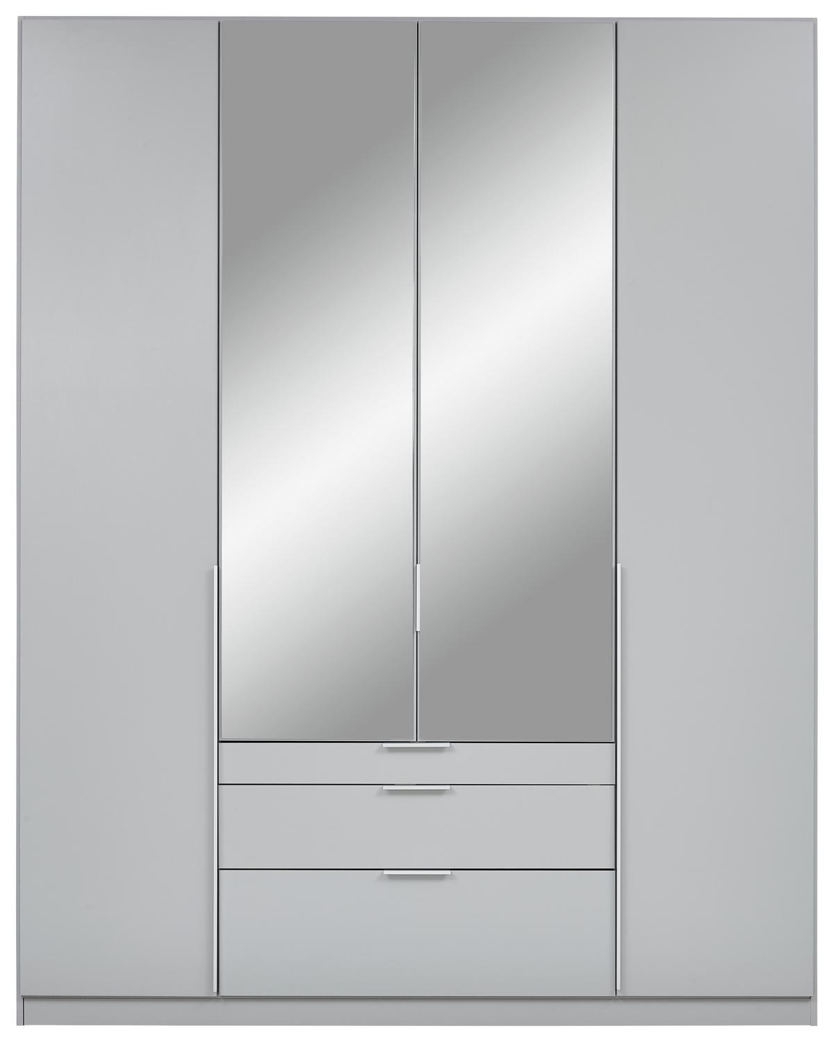Dulap cu uși rotative ALABAMA - argintiu/gri deschis, Modern, material pe bază de lemn (181/229/54cm)