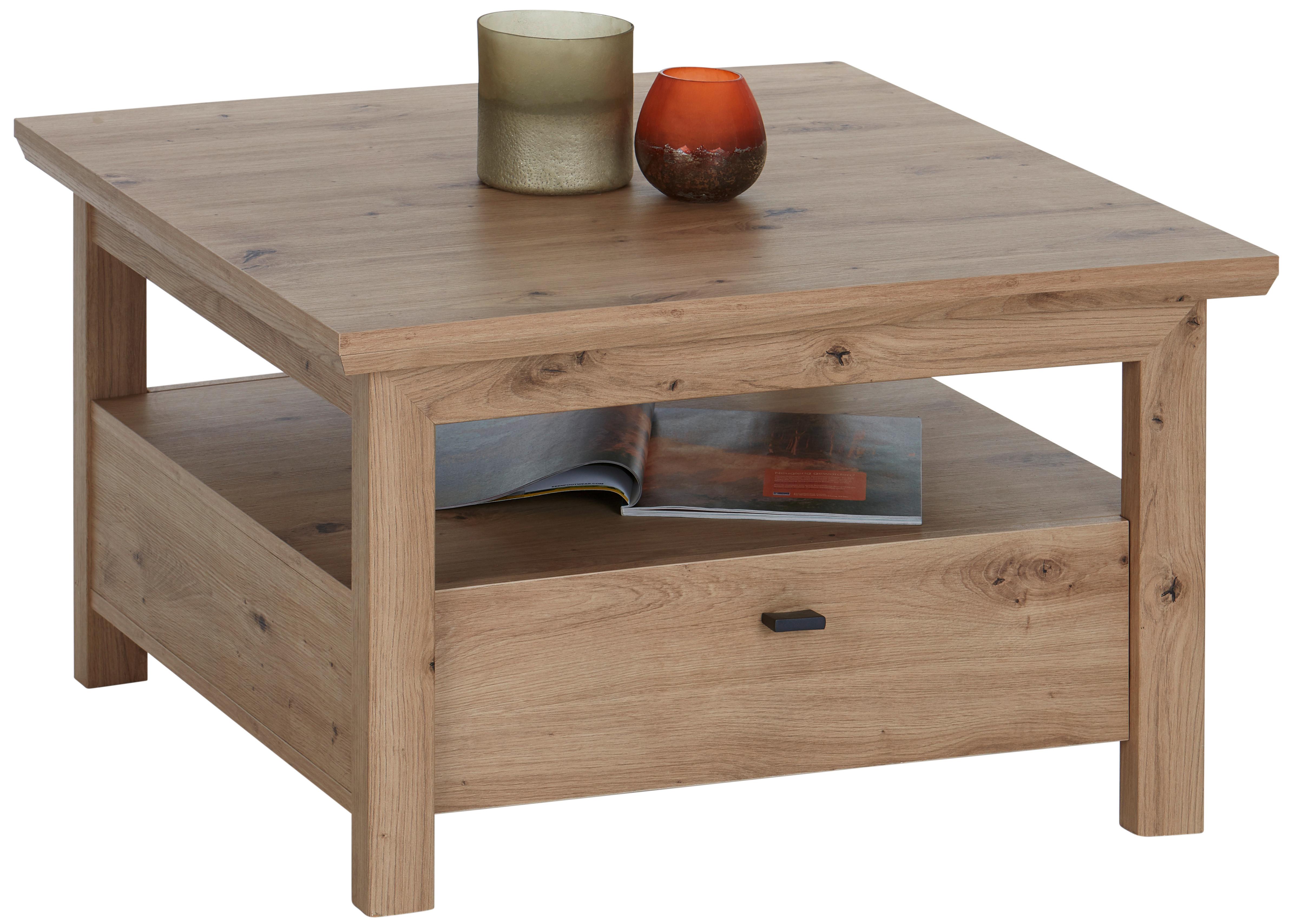 Klubska Miza Harvey, Barva Hrasta - barve hrasta/antracit, Trendi, kovina/leseni material (75/45/75cm) - Modern Living