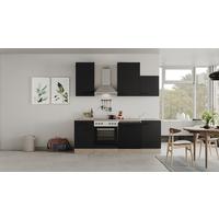 Kuhinjski Blok Capri, Črna, Hrast - črna/barve hrasta, Moderno, kovina/leseni material (220cm) - FlexWell