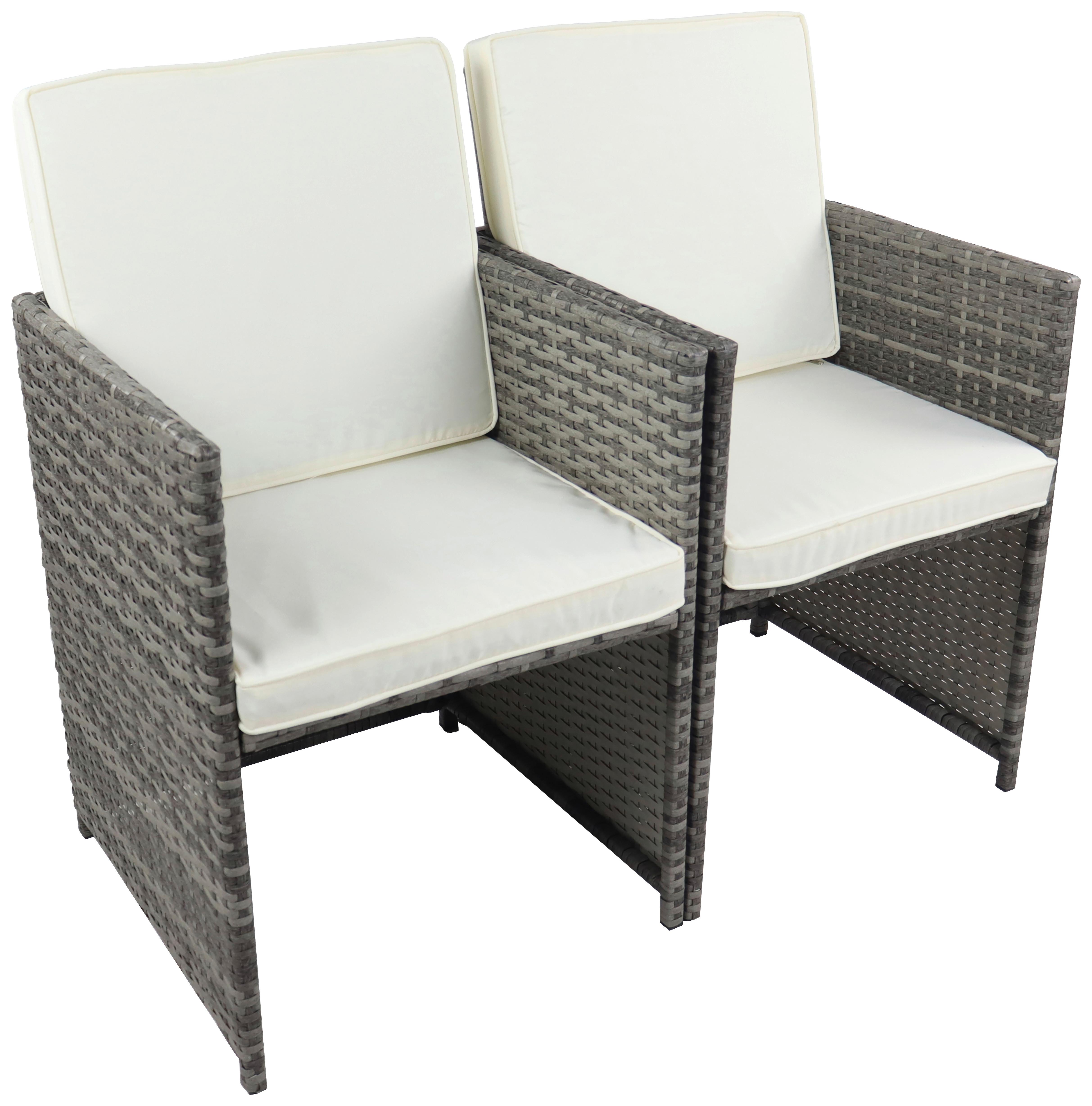 Gartensessel-Set Raloso 2er- Set ca. 53x84 cm Grau - Weiß/Grau, MODERN, Kunststoff/Textil (53/84/53cm) - Ambia Garden